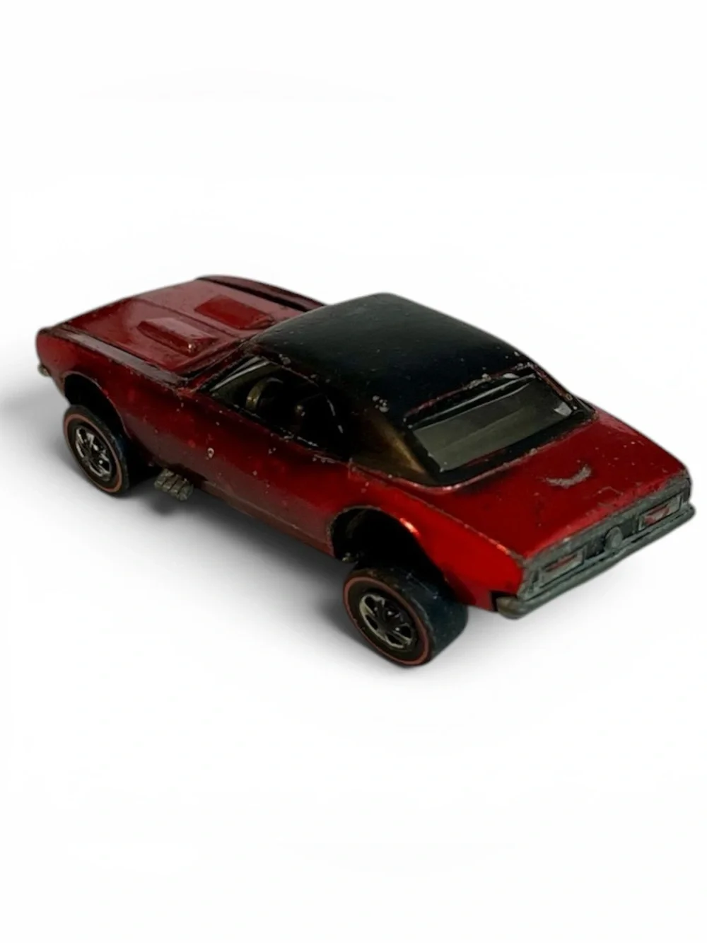 Vintage Hot Wheels Redline 1967 Custom Camaro Red w/Black Roof USA